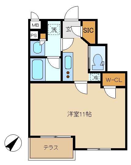 OCEANO AZUL(1K/1階)の間取り写真
