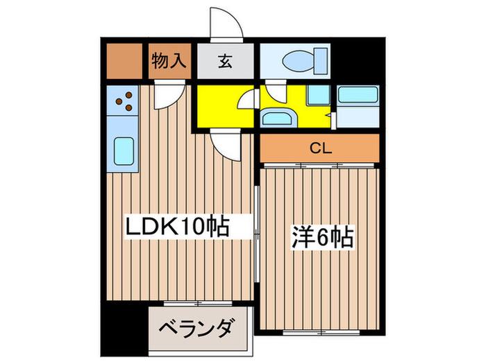 ファミール山本(1LDK/2階)の間取り写真