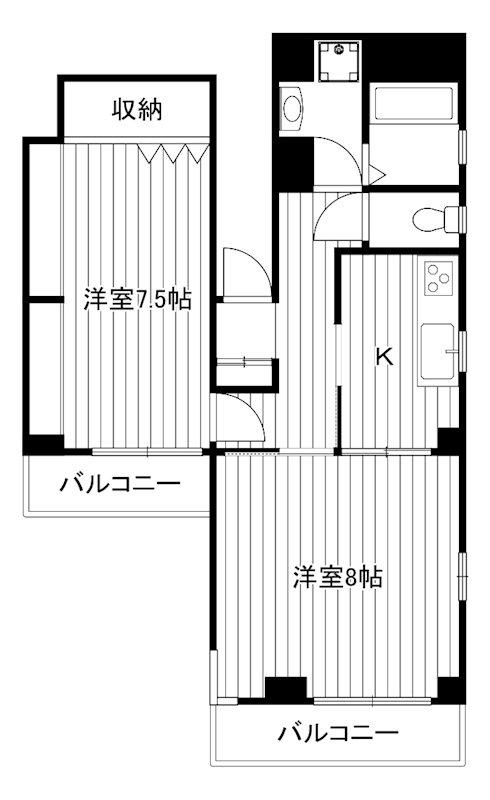 クリオネ成増(2K/3階)の間取り写真
