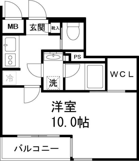 オセアノアズール(1K/2階)の間取り写真