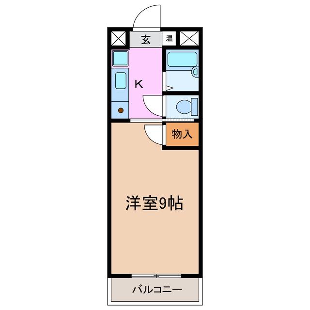 ヤングビレッジMAKI(1K/3階)の間取り写真