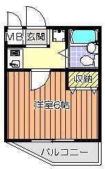 サンフラット(1K/2階)の間取り写真