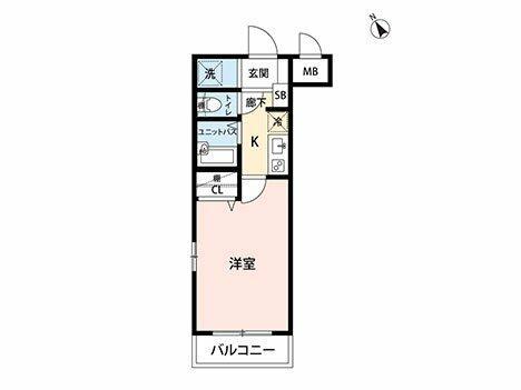 マイナビSTAY東大井(1K/2階)の間取り写真