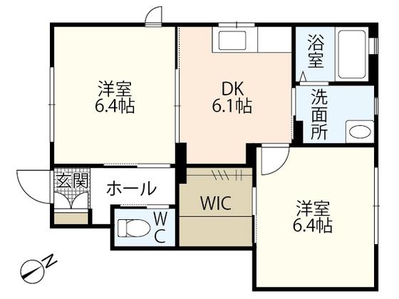 ラ ブリーゼ(2DK/1階)の間取り写真
