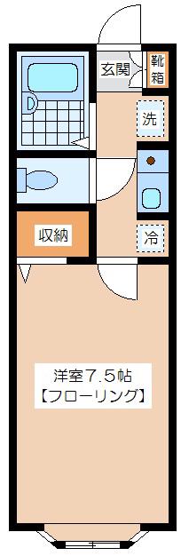 サンハイム(1K/1階)の間取り写真