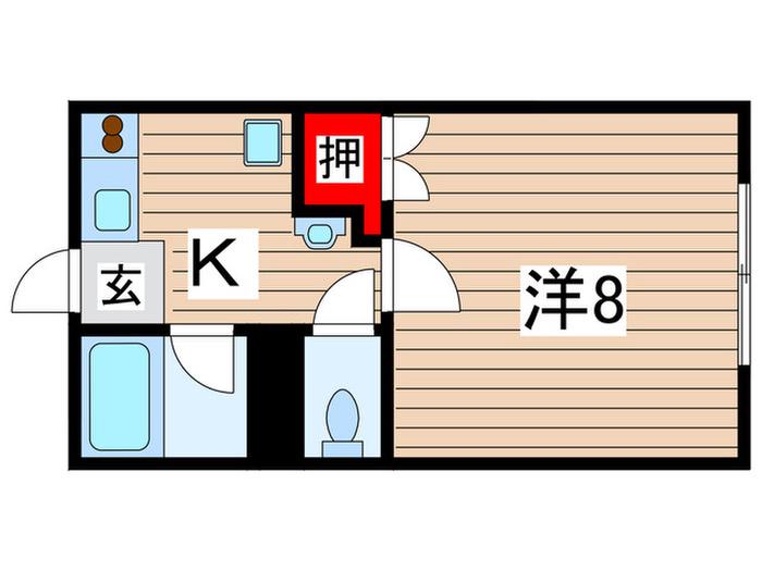 東千葉ハイリビング六番館(1K/2階)の間取り写真
