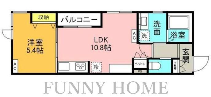 KOMAZAWA KOUEN TERRACE(1LDK/3階)の間取り写真