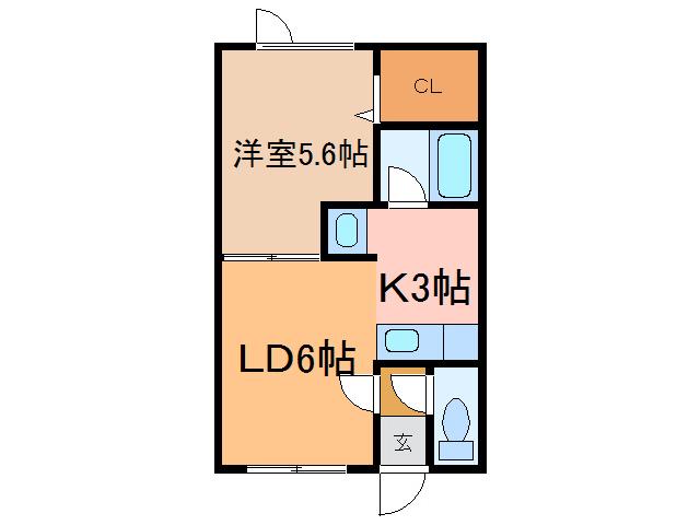 アルカディアII(1LDK/1階)の間取り写真