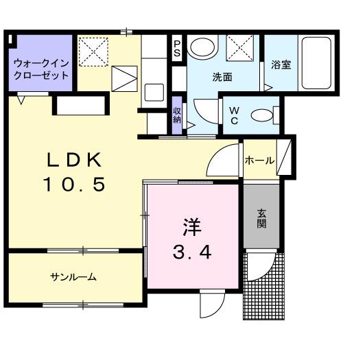 メゾン・ブリーズ N(1LDK/1階)の間取り写真