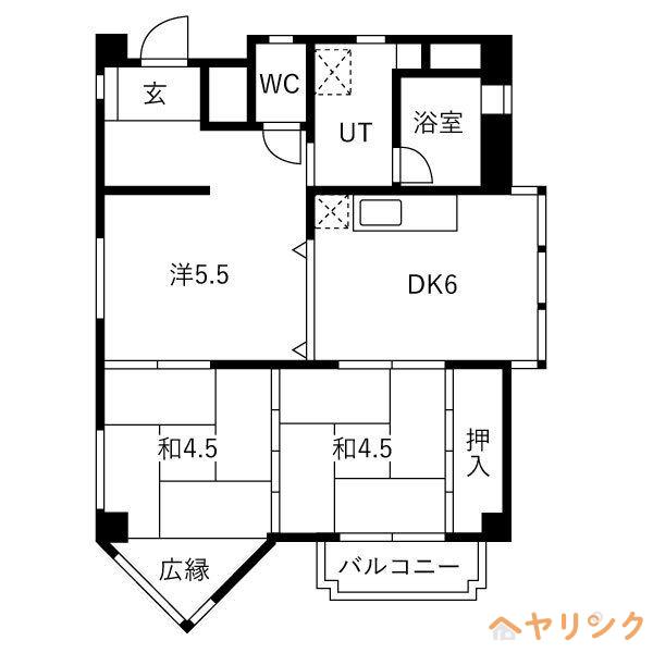フルーヴェ1番館(3DK/3階)の間取り写真