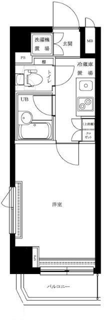 ルーブル方南町(1K/6階)の間取り写真