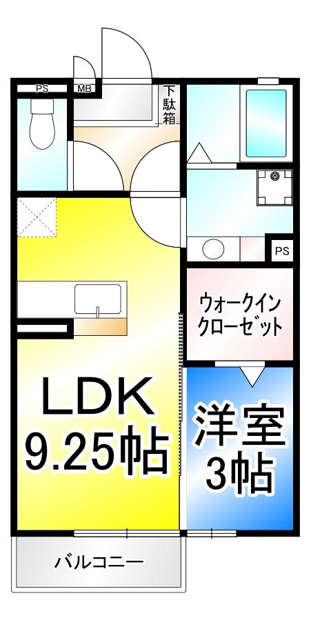 エトワール(1LDK/2階)の間取り写真