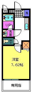 パセオ久米田(1K/1階)の間取り写真