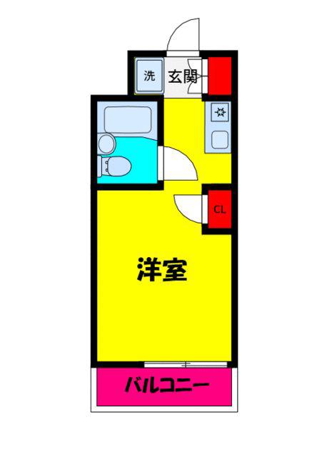トップ安浦(ワンルーム/2階)の間取り写真