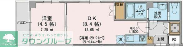 カンファタブル緑が丘II(1LDK/2階)の間取り写真