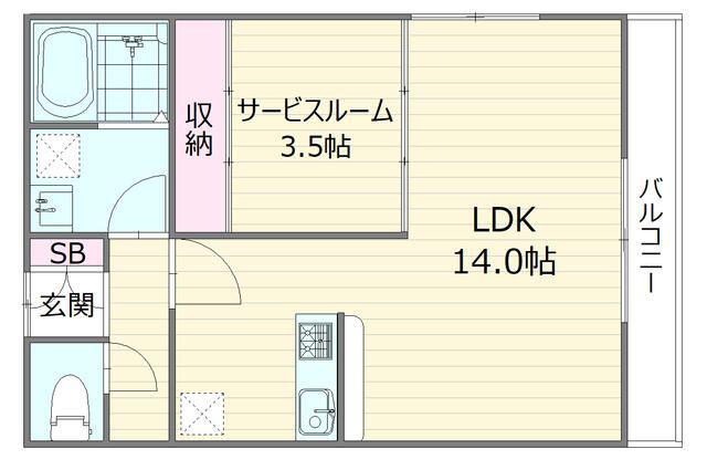 SPIRALE(1LDK/2階)の間取り写真