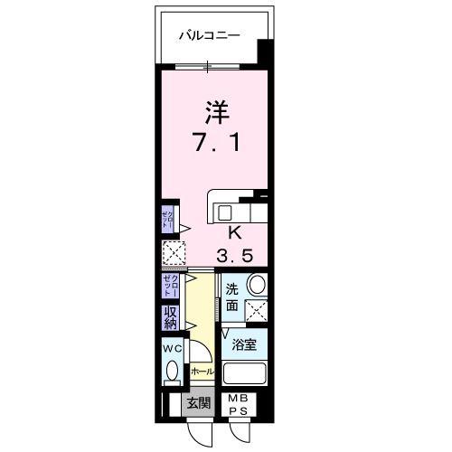 プリマヴェーラ NOZOMI(ワンルーム/6階)の間取り写真
