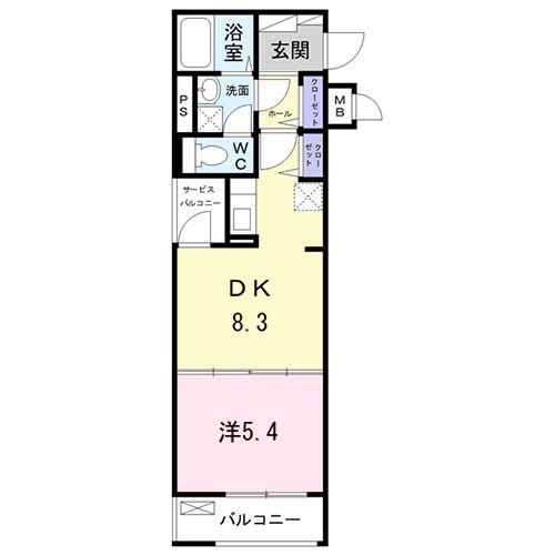 シャルム(1DK/3階)の間取り写真