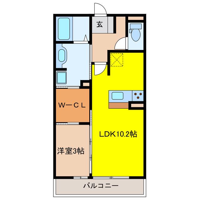RIQUEZA上面(1LDK/2階)の間取り写真
