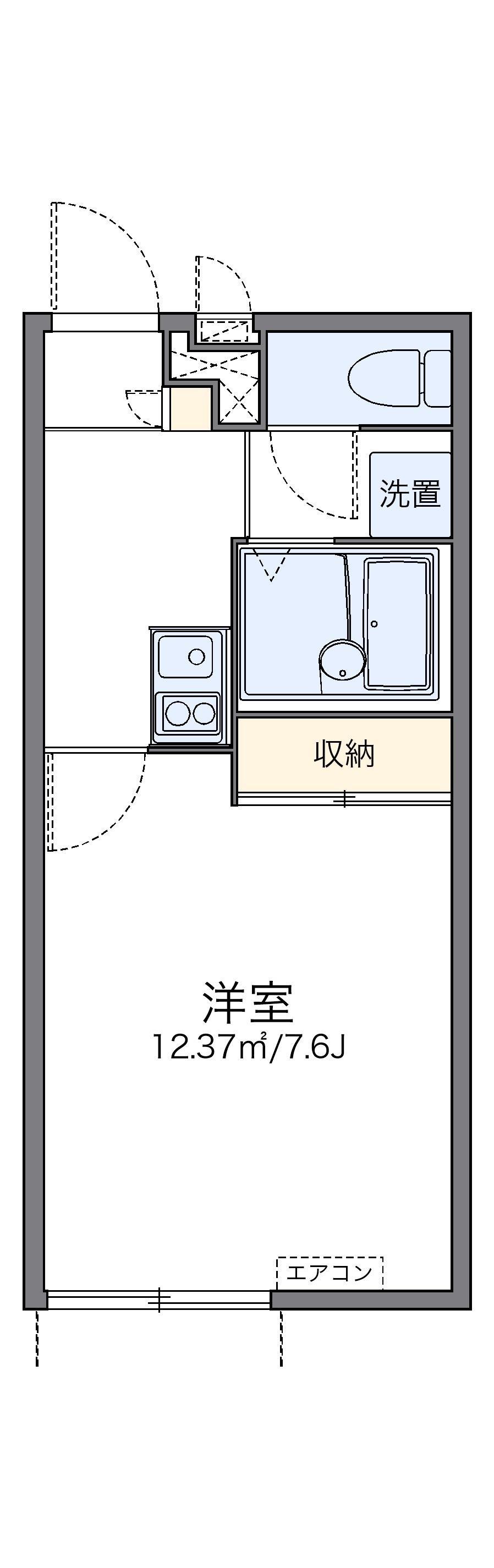 レオパレスサンフラワー向洋(1K/1階)の間取り写真