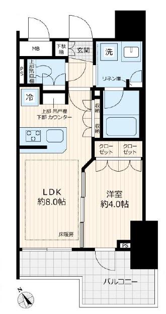 インプレストコア四谷坂町(1LDK/9階)の間取り写真