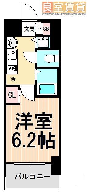 プレサンス鶴舞公園ウエスト(1K/5階)の間取り写真