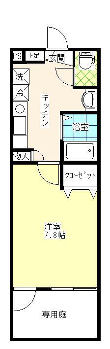 ソレイユ新小岩(1K/1階)の間取り写真