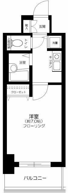 メインステージ茅場町(1K/8階)の間取り写真