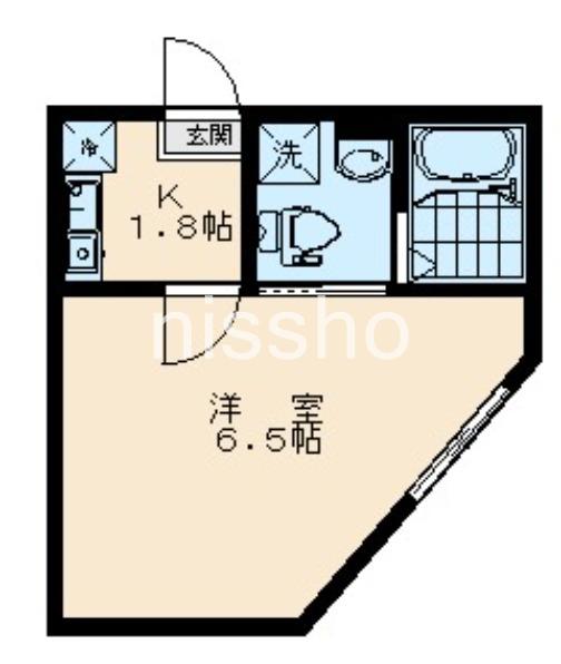 トリアス・アクシス府中本町(1K/2階)の間取り写真