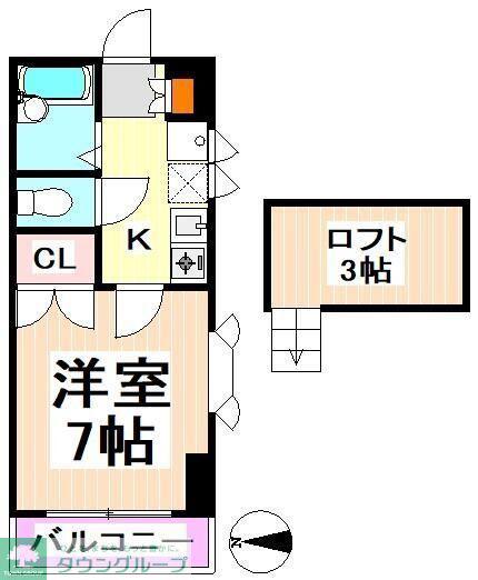 オーチャードハウス(1K/2階)の間取り写真