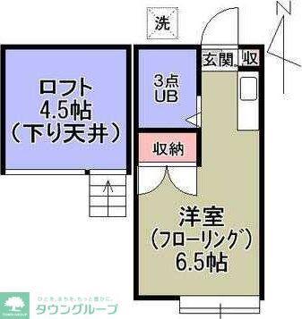 アベニュー光(ワンルーム/2階)の間取り写真