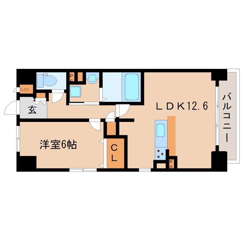 マーベラスK(1LDK/7階)の間取り写真