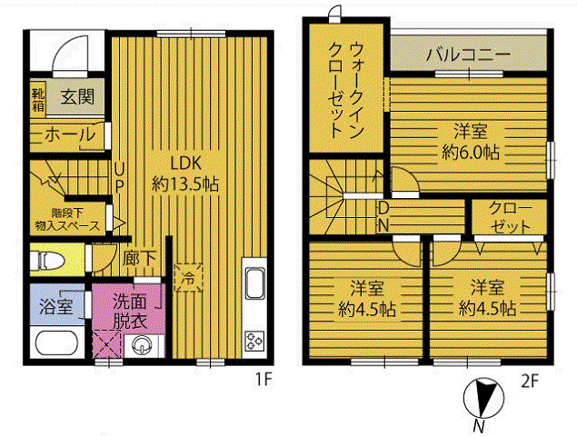 コ・コ・アンジュ(3LDK/1階)の間取り写真