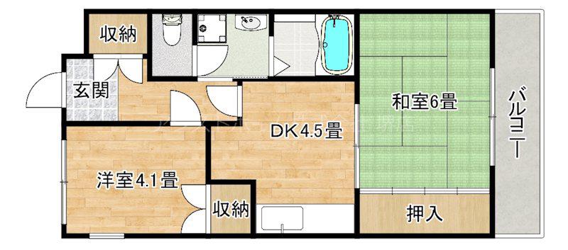 A-HEIGTS(2DK/5階)の間取り写真