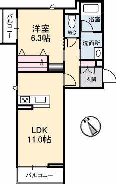 シャーメゾン エリゼ(1LDK/3階)の間取り写真