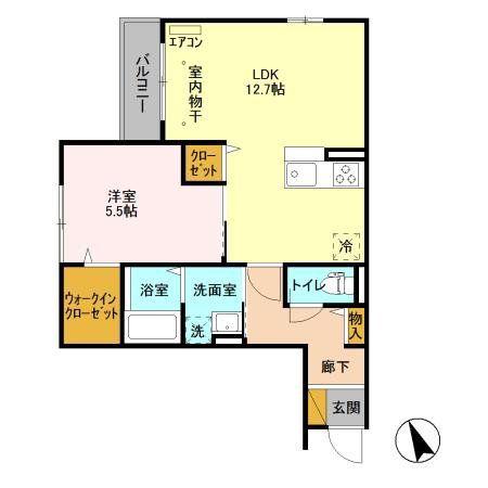 グランポート(1LDK/2階)の間取り写真