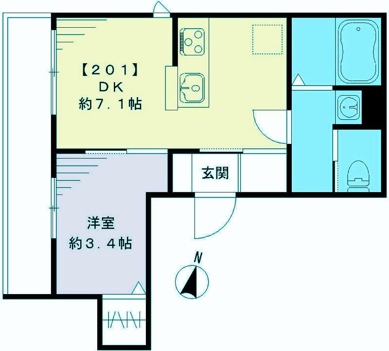 シエラーサ(1DK/2階)の間取り写真