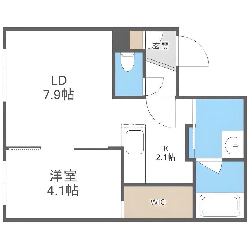 LINK N19(1LDK/4階)の間取り写真
