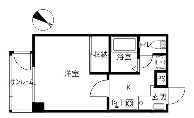 LIBERTY HOUSEIII(1K/1階)の間取り写真