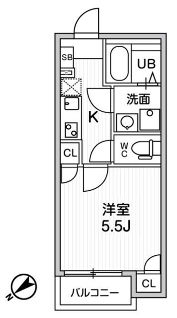 T′S CUOREお花茶屋(1K/3階)の間取り写真