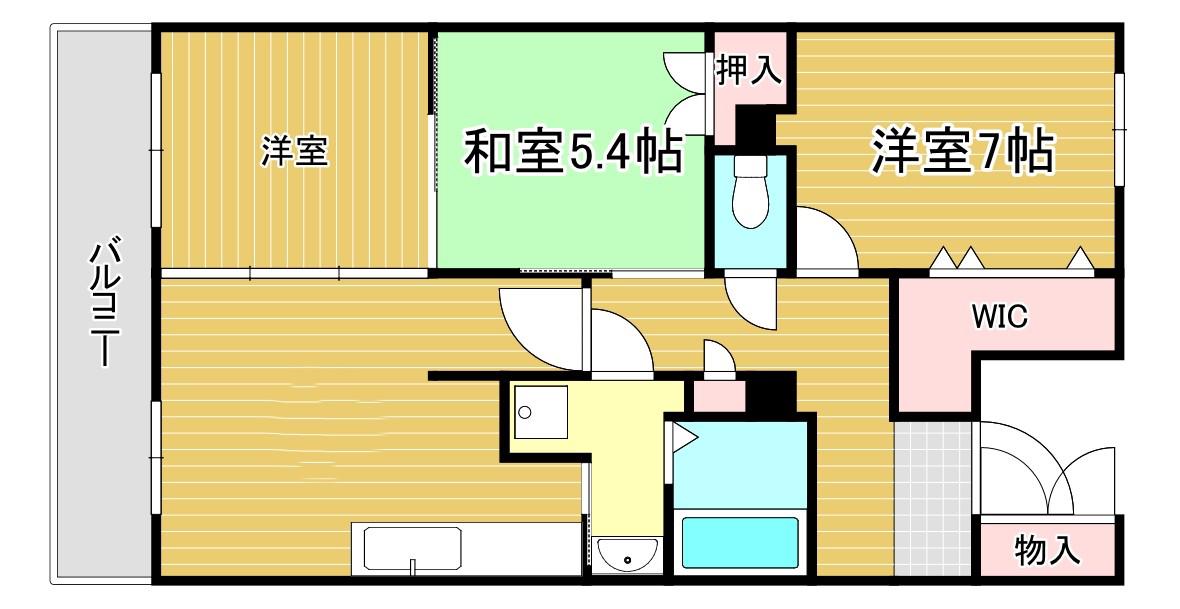 ルワージュ八幡駅前II(3LDK/6階)の間取り写真