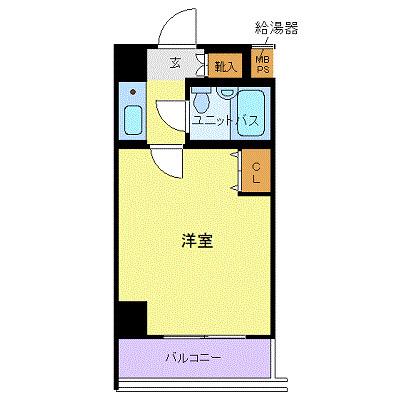 ホーユウコンフォルト川崎(1K/6階)の間取り写真