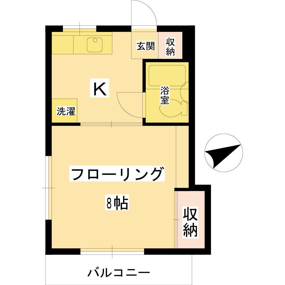 第2石坂荘(1K/2階)の間取り写真
