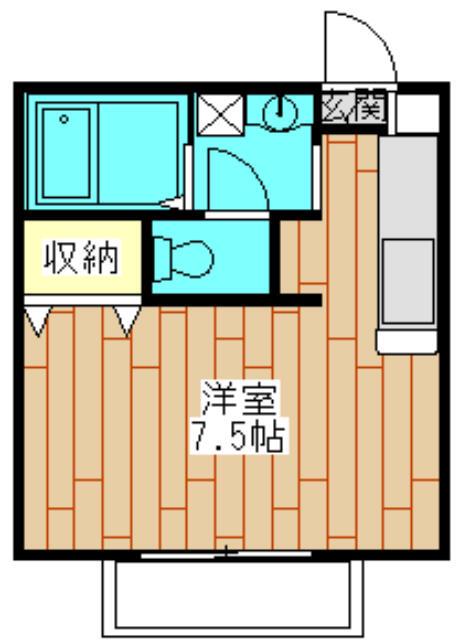 グランシャリオ(ワンルーム/2階)の間取り写真