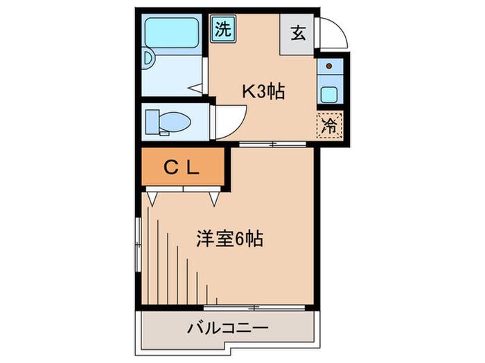 サンヒルズ小野(1K/2階)の間取り写真