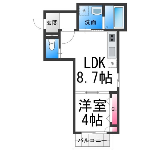 コティ諏訪ノ森(1LDK/1階)の間取り写真