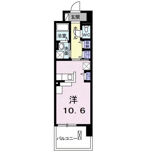 プレッサ泉中央(1K/4階)の間取り写真
