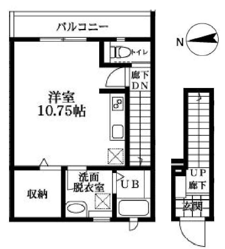 リーブルファイン塚田(ワンルーム/2階)の間取り写真
