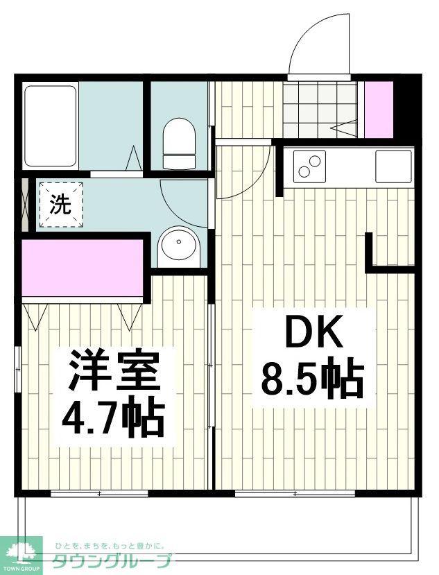 シルト豊岡(1DK/4階)の間取り写真