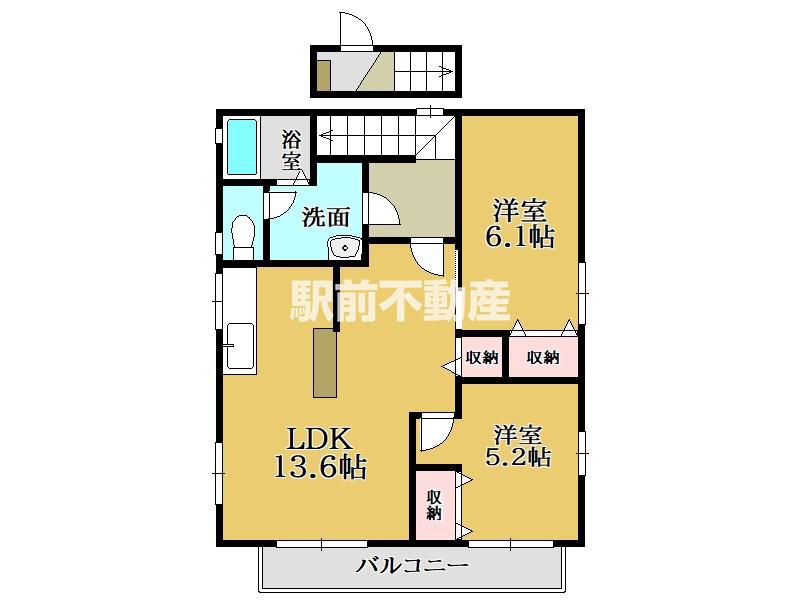 大財ハイツD(2LDK/2階)の間取り写真
